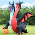 thumbnail image 1 of DeeKom 8' Halloween Inflatable Two-heads Dragon Decorations, Blow up Outdoor Decor Build-in LED Lights, 1 of 8