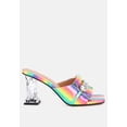 thumbnail image 1 of Deeba Diamante Embellishment Clear Spool Heel Sandals, 1 of 11