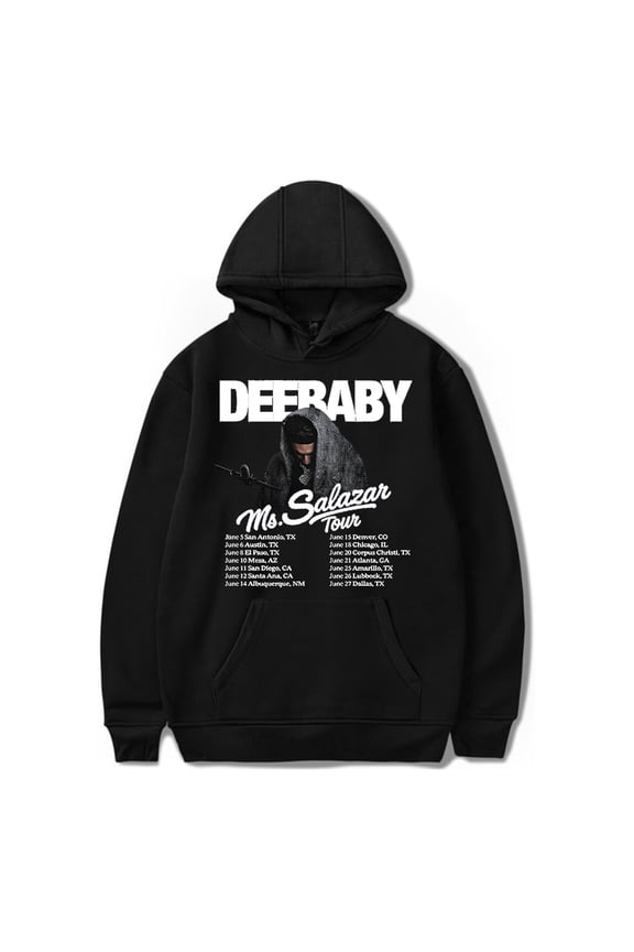 Deebaby Ms Salazar Tour Graphic Hoodie - Streetwear Long Sleeve Cotton Blend Unisex Sweatshirt for Men & Women