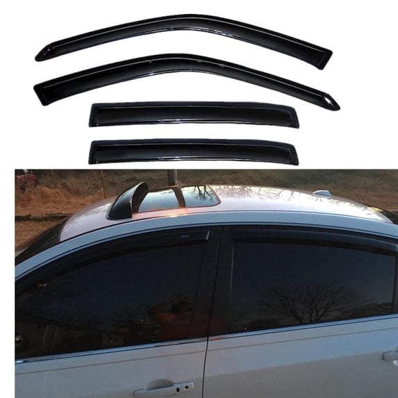 Deebior 94005 4Pcs Side Window Wind Deflector Outside Mount Style Nice Sun Rain Guards Set Window Visor fit for 2007-2012 Nissan Altima 4-Door Sedan Only