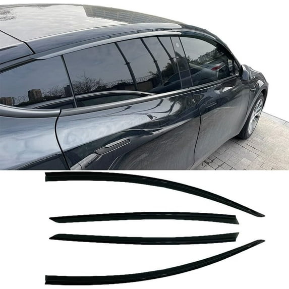 Deebior MODEL Y 4pcs Outside Mount Style Window Shade Visors for 2020-2022 Tesla Model Y