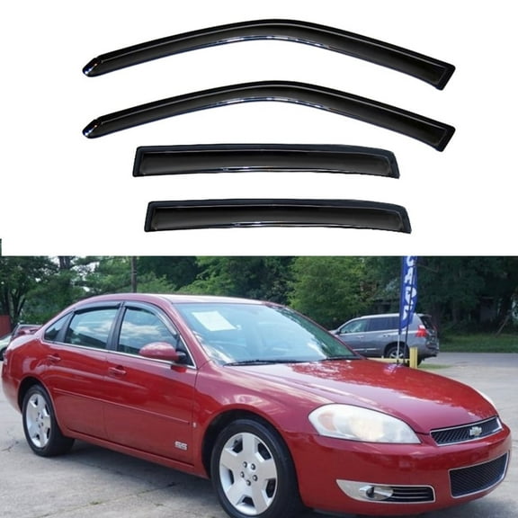 Deebior94843 Original Side Window Wind Deflector,4pc Outside Mount Style Nice Sun Rain Guards Set,Vent Visor fit for 2006-2013 Chevy Impala,2014-2016 Chevrolet Impala Limited Model