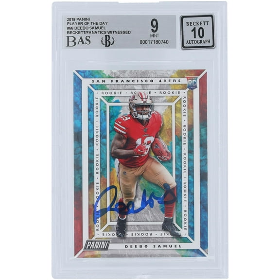 Deebo Samuel San Francisco 49ers Autographed 2019 Panini Player Of The Day #66 Beckett Fanatics Witnessed Authenticated 9/10 Rookie Card - Fanatics Authentic Certified