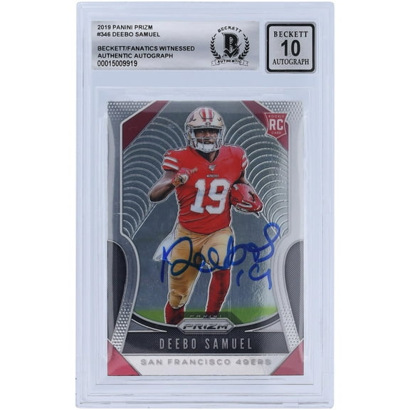 Deebo Samuel San Francisco 49ers Autographed 2019 Panini Prizm #346 Beckett Fanatics Witnessed Authenticated 10 Rookie Card - Fanatics Authentic Certified