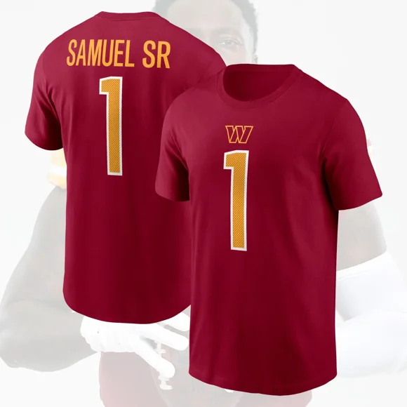 Deebo Samuel Sr. #1 WA Fottball 2025 Player Name & Number Gift For Fan T-shirt,Maroon Color,Size L
