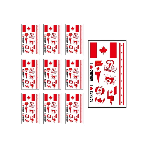 Deeceymbur 10 Pack Waterproof Removable Flag Temporary Tattoos Face Stickers for International Teams Fan Gear Party Supplies Multicolor Sports Celebration Decals