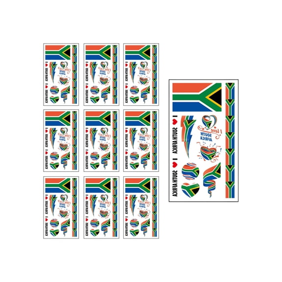Deeceymbur 10 Sheets Waterproof Removable Temporary Tattoos Flag Face Body Stickers for Fan Party Sports Events Multicolor Decals International Teams Celebration Supplies