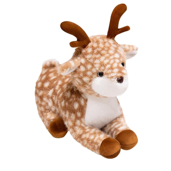 Deeceymbur 11.81in Simulation Elk Plush Toy Lifelike Deer Doll Safe Soft Material Educational Gift