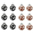 thumbnail image 1 of Deeceymbur 12 Pcs Cow Print Christmas Balls Gift Boxed Hanging Decor Party Home Office 2.36 Inch, 1 of 6