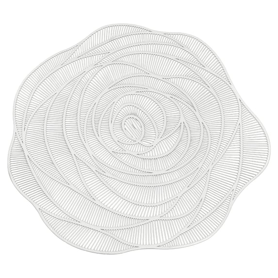 Deeceymbur 15-inches Round Washable Rose Placemat Non-slipss Heat-insulating Vinyl Placemat