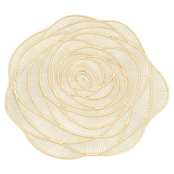 Deeceymbur 15-inches Round Washable Rose Placemat Non-slipss Heat-insulating Vinyl Placemat