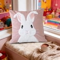 thumbnail image 1 of Deeceymbur 18x18 Inch Easter Bunny Printed Pillow Cover Flock Material Soft Durable Indoor Outdoor Sofa Chair Cushion, 1 of 6