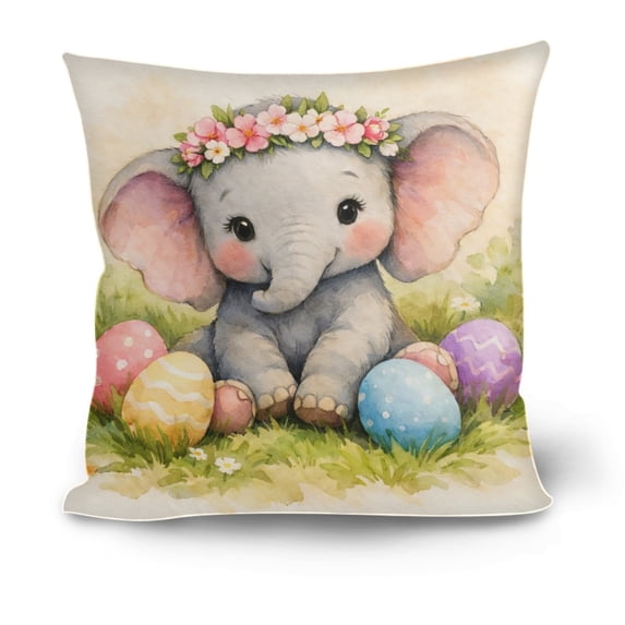Deeceymbur 18x18 Inch Easter Pillow Cover with Drawable Surface Hidden Zipper for Sofa Bedroom Office Indoor Outdoor Holiday Decor