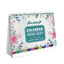 Deeceymbur 2026-2027 18 Month Floral Desk Calendar Standing Flip Thick Paper with To Do List Multi Holiday Reminders Home Office Time Management Decor