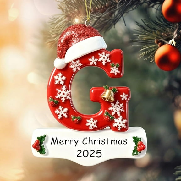 Deeceymbur 26 Letters Christmas Trees Decorations Alphabet Ornament Hanging Decor for Holiday Trees Home Festive Spelling Customization