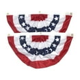 thumbnail image 1 of Deeceymbur 2PCS American Bunting Flags for Outside Large American Flag Patriotic Half Fan 4th of July Decorations US Flag Banners Independence Day Fourth July Outdoor Decor Memorial Day, 1 of 9