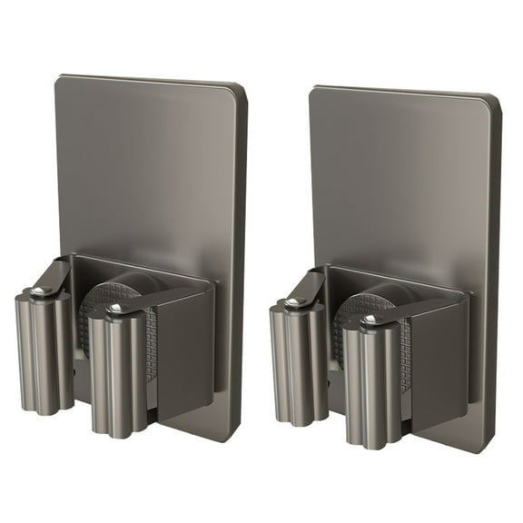 Deeceymbur 2PCS Mop Clip Wall Hanging Bathroom Stainless Steel Fixed Hanging Rack Multifunctional Wall Hook 2ml