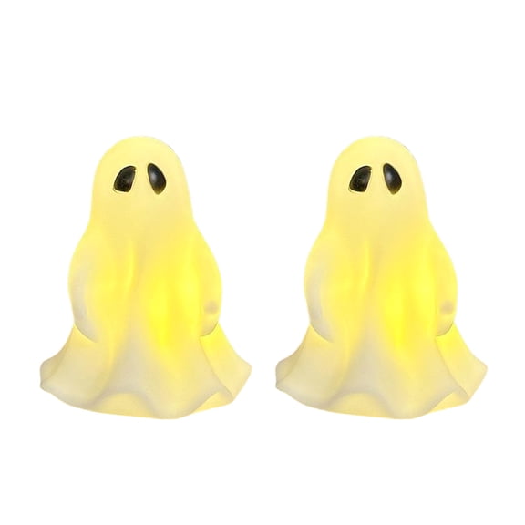 Deeceymbur 2Pcs LED Halloween Spooky Scary Ghost Lamp Horror Party Decor 3.46x1.81x2.59in