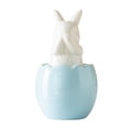 thumbnail image 1 of Deeceymbur 3 Inch Blue Ceramic Easter Bunny Egg Shell Figurine Home Shelf Display Holiday Gift Spring Decorative Accent, 1 of 6