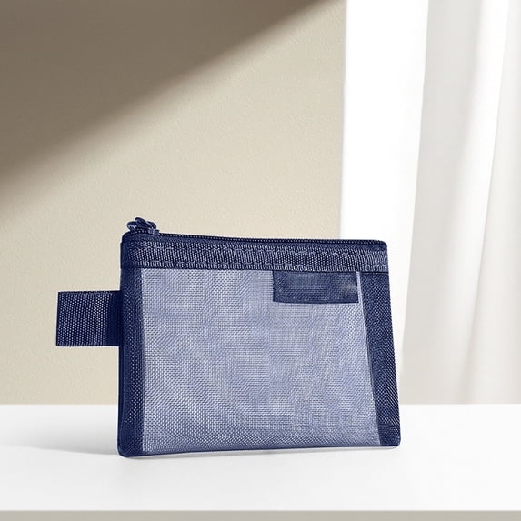Deeceymbur 3D Transparent Mesh Storage Pouch Office Stationery Organizer Box Portable Small Item Classification Storage Bag