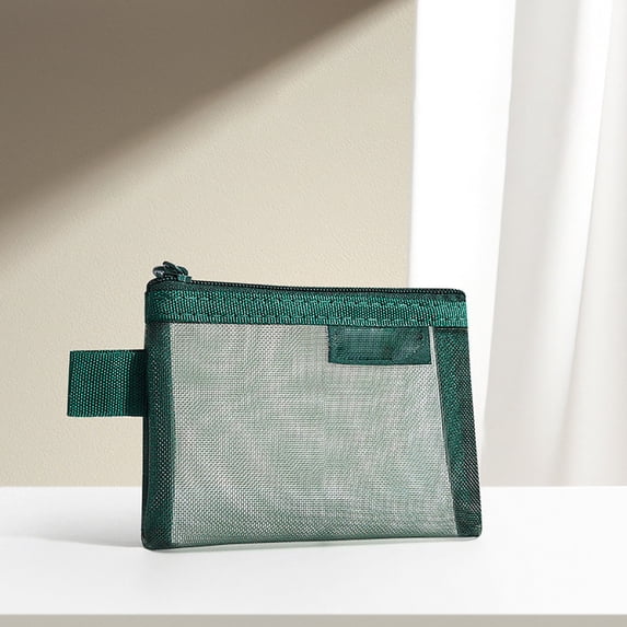 Deeceymbur 3D Transparent Mesh Storage Pouch Office Stationery Organizer Box Portable Small Item Classification Storage Bag