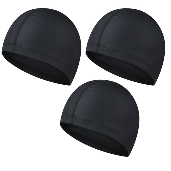 Deeceymbur 3PCS Swimming Cap for Women, Adult Unisex Waterproof PU-Coated Swim Cap – Hair & Ear Protection, Non-slip & Comfortable Fit for Swimming