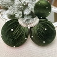 thumbnail image 1 of Deeceymbur 4 Pcs Pearl Embellished Flocked Christmas Balls White Green Red Tree Hanging Decor Holiday Party Ornaments 3.15Inch, 1 of 6