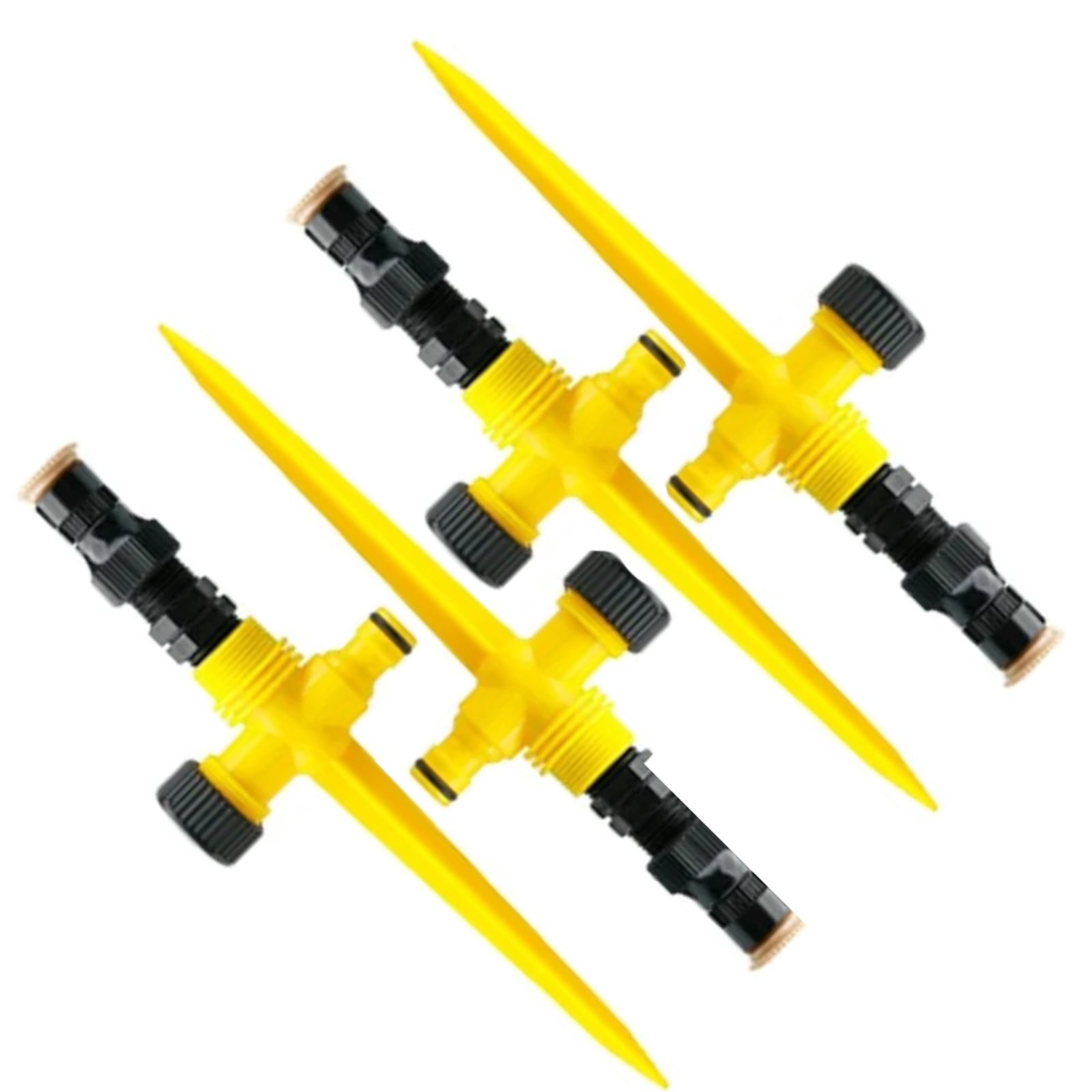 Deeceymbur 4PCS Above Ground Sprinkler System for Garden, 360° Auto Rotating Garden Sprinkler System - Smart Irrigation for Lawn, Patio, Full-Circle Watering Coverage
