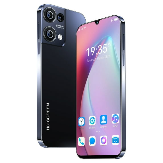 Deeceymbur 6.49" 2GB+16GB RAM Smartphone– Side Fingerprint Unlock Cell Phones, 5MP Front+13MP Rear, 3200mAh, Dual SIM+SD, WiFi/BT/FM/GPS