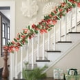 thumbnail image 1 of Deeceymbur 64Inch Christmas Berry Vines Garland Flexible Faux Rattan with Red Pink Green Berries for Mantle Staircase Table Holiday Decor, 1 of 6