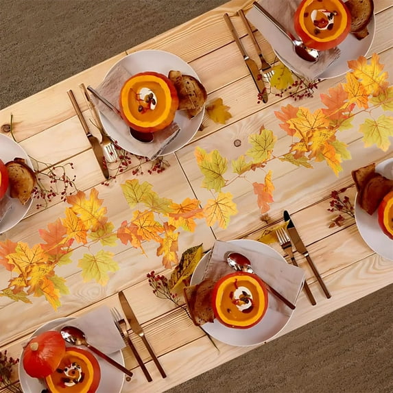 Deeceymbur 66.93 Inch Realistic Maple Leaf Vines Garland Autumn Fall Decor with Multicolor Leaves for Halloween Thanksgiving Party