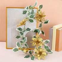 Deeceymbur 70.87in Multi Color Handmade Christmas Flower Vines Low Maintenance Plastic Material Creative Decor for Fireplace Wedding Indoor Outdoor