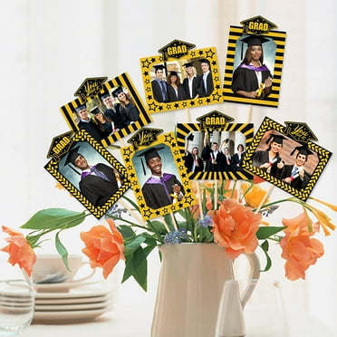 Deeceymbur 8PCS Graduation Party Picture Centerpiece Sticks Graduation Party Decorations Grad Photo Table Toppers for College/High School Party