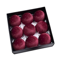 Deeceymbur 9 Pcs Colorful Velvet Christmas Balls Versatile Holiday Tree Decor Set 3.15Inch