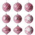 thumbnail image 1 of Deeceymbur 9 Pcs Sweet Pink Glitter Christmas Balls Sparkle Festive Tree Hanging Accents, 1 of 6