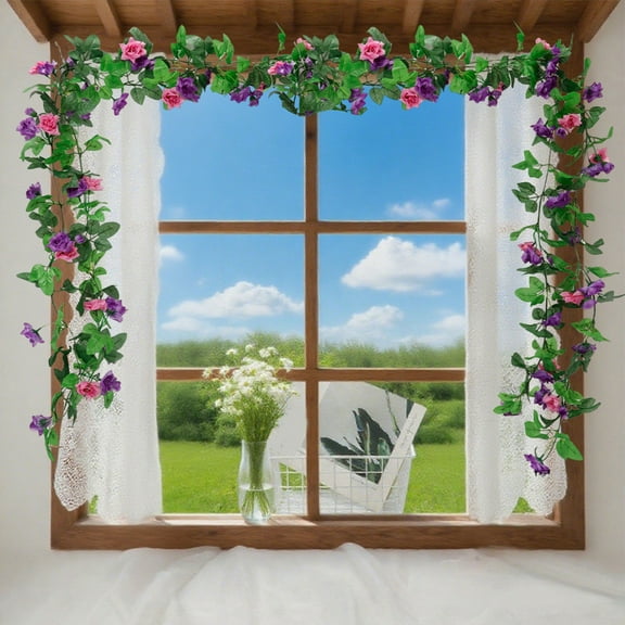 Deeceymbur 90.55 Inch Artificial Wisteria Garland 32 Flower Strands Pink Purple Fake Vines for Wedding Ceiling Decor Birthday Party