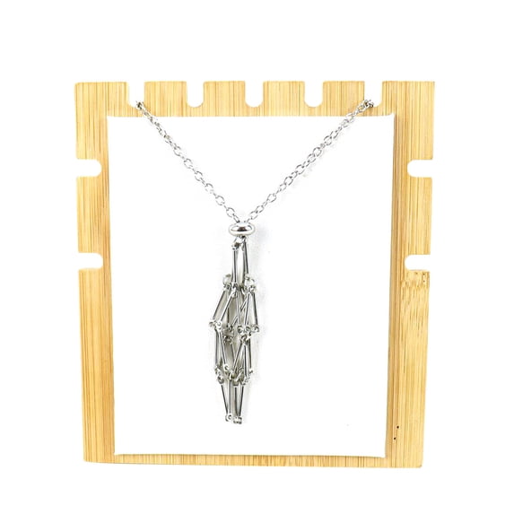 Deeceymbur Adjustable Crystal Necklace Cage Pendant Empty Stone Holder Quartz Wire Mesh Pocket Replacement Chain for Jewelry Making Craft