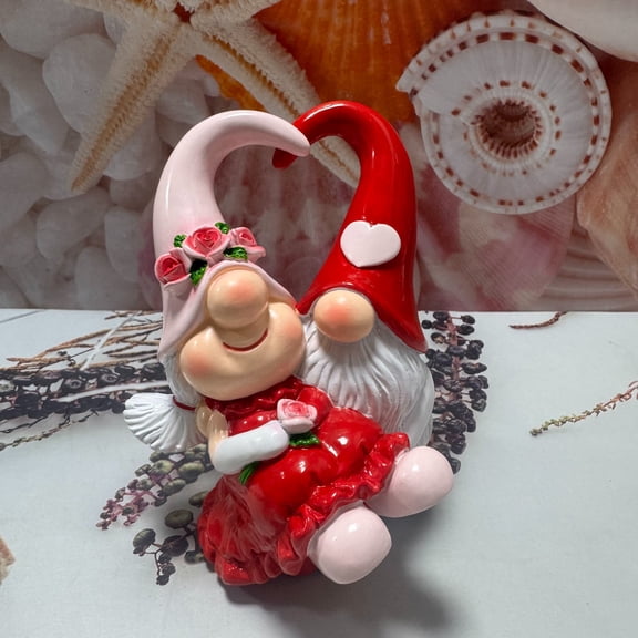 Deeceymbur Adorable Dwarf Gnome Figurine Ornament Whimsical Desktop Decoration for Home Shelf Sweet Gift Idea