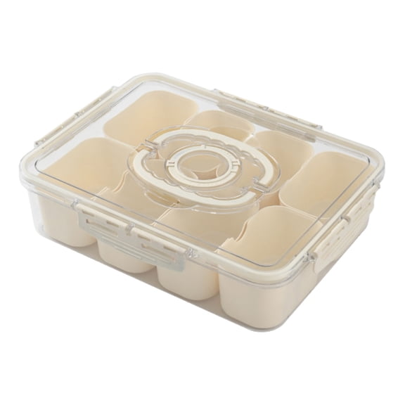 Deeceymbur Airtight Storage Box - Fruit and Dried Pepper Division Box, Versatile Seasoning Jar for Kitchen Dips and Spices White