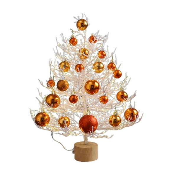 Deeceymbur Artificial Christmas Tree Decorate Mini Christmas Tree Decorations Desktop Decor Supplies Dead Branch Christmas Tree for Christmas and New Year Decoration Orange