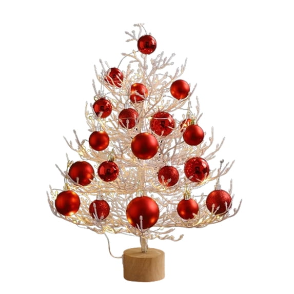 Deeceymbur Artificial Christmas Tree Decorate Mini Christmas Tree Decorations Desktop Decor Supplies Dead Branch Christmas Tree for Christmas and New Year Decoration Red