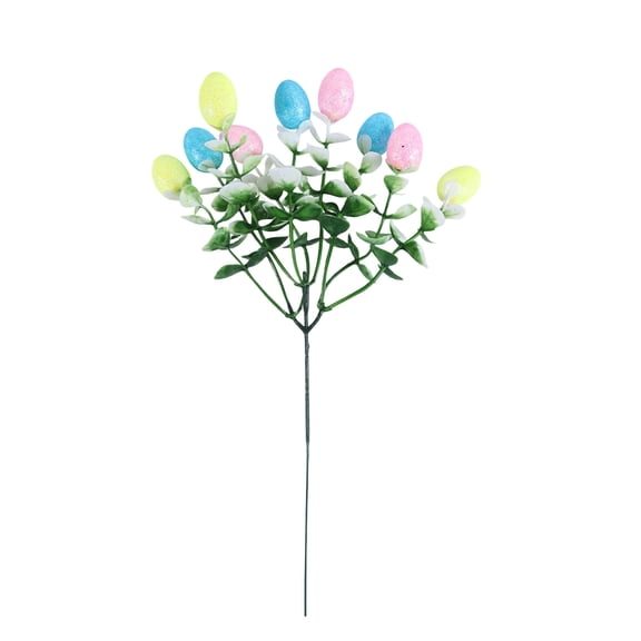 Deeceymbur Artificial Easter Floral Spray with Eggs Berries Spring Decoration Canes for Table Centerpiece Arrangement