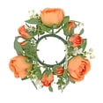 thumbnail image 1 of Deeceymbur Artificial Flower Garland Rose Candle Ring for Table Decor Party Wedding Centerpiece Romantic Valentine Day Decoration Faux Blooms, 1 of 6
