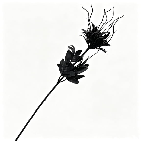 Deeceymbur Artificial Gothic Flower Stems Black Rose Eucalyptus Hydrangea for Vase Table Halloween Party Centerpiece