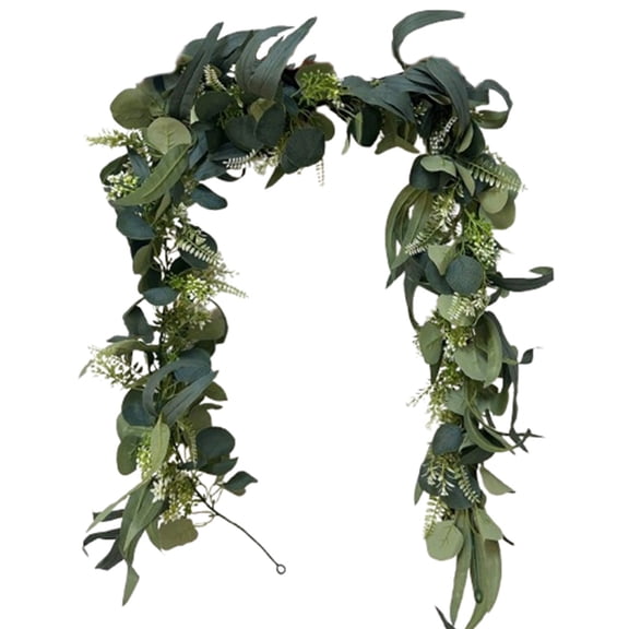 Deeceymbur Artificial Green Vine Hanging Decor Faux Plants Garland for Holiday Party Table Home Decoration