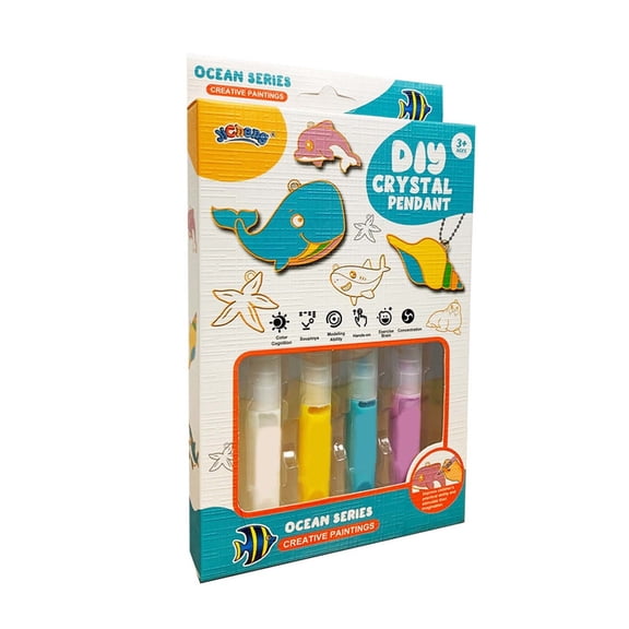 Deeceymbur Arts and Crafts Set Crystal Paint Adhesive Painting Kit Creative Window Art and Diamond Decorations Non Toxic Safe Material for Home and Party Decor
