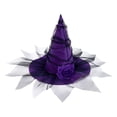 thumbnail image 1 of Deeceymbur Baroque Witch Hat with Mesh Artificial Flowers Gothic Queen Halloween Headpiece Cosplay Photography Prop, 1 of 8