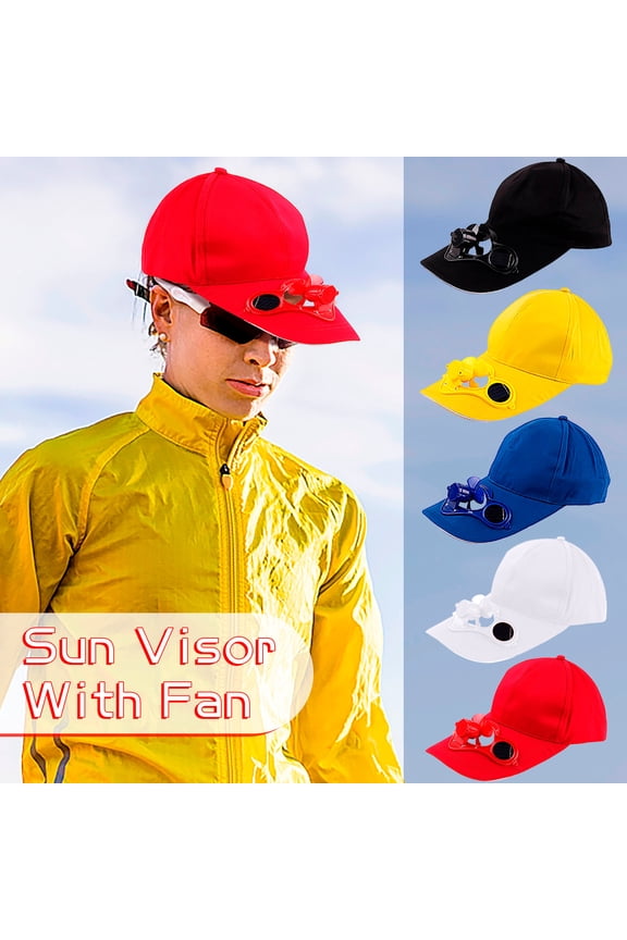 Baseball Hat with Fan for Mens and Womens Visor Solar Powered Fan Hats Summer UV Protection for Beach Travel Camping Sports