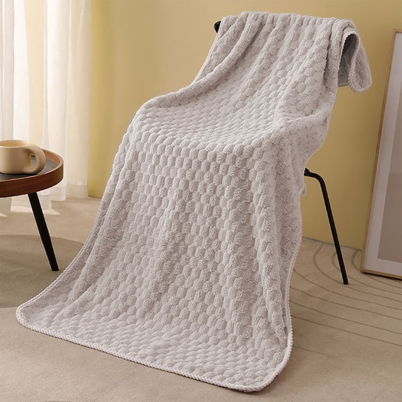 Deeceymbur Bath Towel Blanket Large Size Velvet Absorbent Multipurpose for Home Travel Beach Gym Swimming Wrap