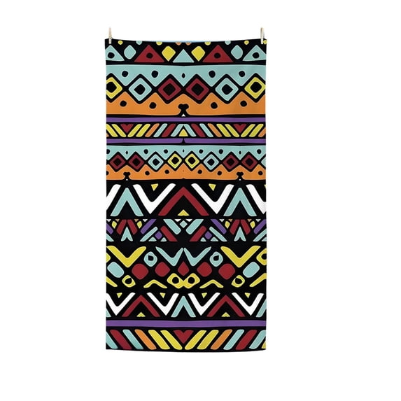 Deeceymbur Bath Towel Bohemian Tribal Geometric Soft Absorbent Bathroom Beach Travel Large Quick Dry Decorative Polyester Lightweight